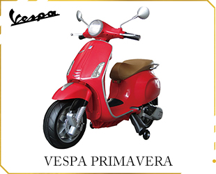 RECHARGEABLE MOTORCYCLE, LICENSED VESPA PRIMAVERA