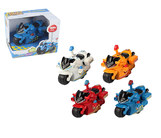 INERTIA ALLOY MOTORCYCLE POLICE CAR (4 COLOR MIX)