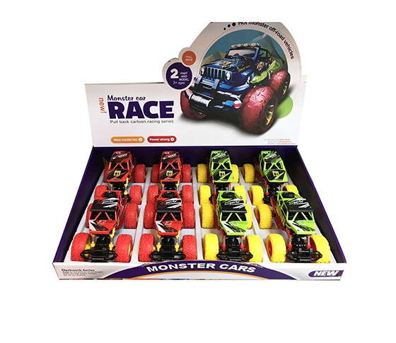 PULL BACK CAR WITH BATTERY 8PCS/DISPLAY BOX